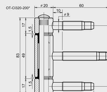 na żółto 20 / 80 OT-CI320-200H115 Ø 20 + Galw.