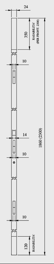 IS 7851 IS 7852 IS 7853 Zamek wielopunktowy Blacha czołowa ze stali nierdzewnej Wysokość blachy: 1860 mm Blacha czołowa ZAMKI DO