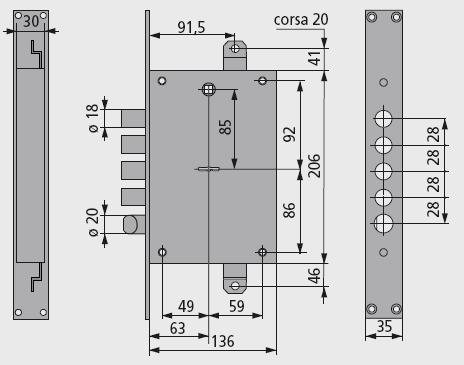 zastawek 1 FM-648-0028-0300 110 / 1+3 n.z. Chromowany Rekomb.