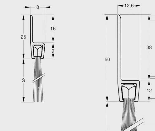 S=60 K5-H8-60 S=80 K5-H8-80 S=120 K5-H8-120 S=150 K5-H8-150 Długość listwy standardowa - 1m. Długość listwy 3 m - na życzenie.