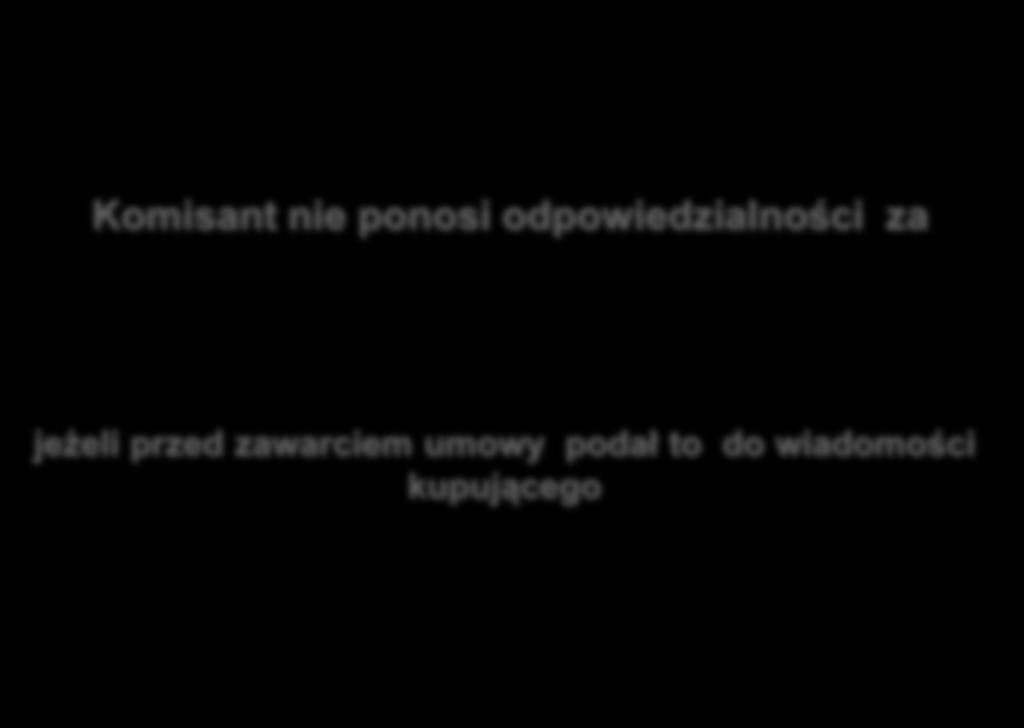 Wyłączenie odpowiedzialności komisanta z tytułu