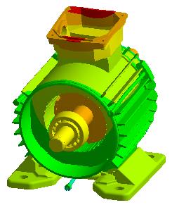 Rys. 5. Wynik analizy modalnej modelu bez warunków brzegowych f = 1596 Hz 01 Rys. 8. Wynik analizy modalnej modelu z warunkami brzegowych f = 6148 Hz 4.