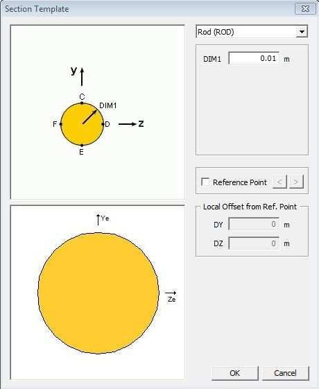 .., wywołujemy okienko Create Point, w którym definiujemy współrzędne punktów geometrii modelu belki: A (0, 0, 0), B (0.5, 0, 0).