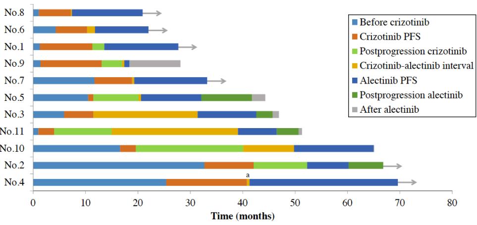 Mediana PFS: 17,4 m-caa Median OS: 49,4 m-ca Mediana PFS: 18,2