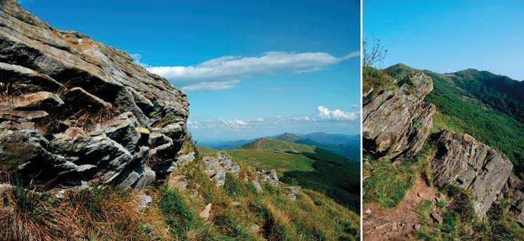 Budowa geologiczna i rzeźba terenu 193 miejscami rozdwojone lub z bocznymi odnogami, jest podzielone na segmenty w wyniku poprzecznego rozcięcia rzekami.