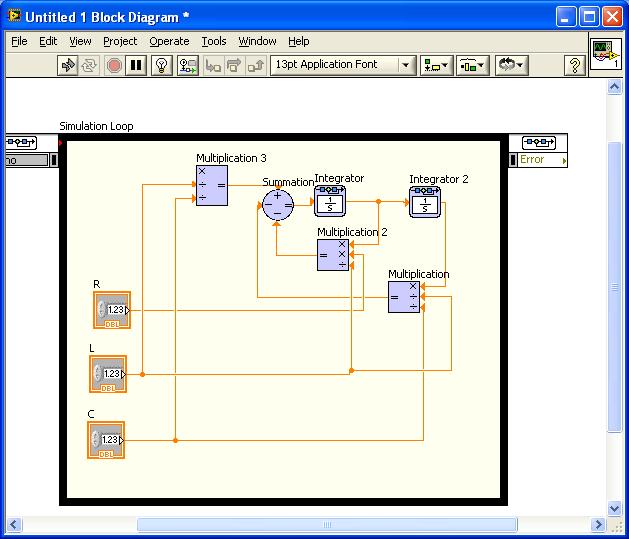 1. Schemat operacyjny Przechodzimy do okna Block Diagram i łączymy bloki