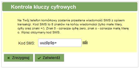 Rys. 8: Komunikat błędu wyświetlany podczas zmiany hasła Rys. 6: Okno kontroli kluczy cyfrowych 2.3.