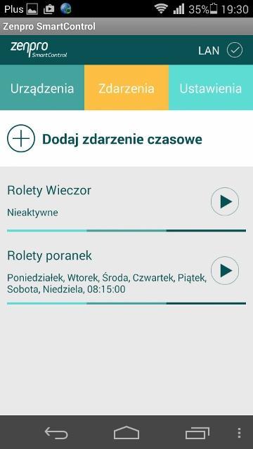 4.4. Tworzenie Zdarzeń Czasowych W zakładce Zdarzenia możemy definiować zdarzenia czasowe. Np.