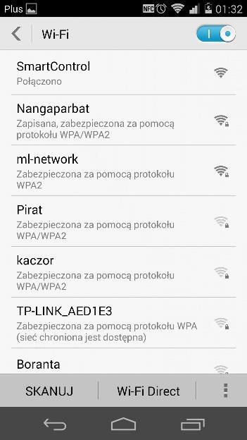 2.3 Połączenie z centralą za pomocą sieci Wi-Fi udostępnianej przez Centralkę Po podłączeniu zasilania i zakończonej inicjalizacji centrala domyślnie