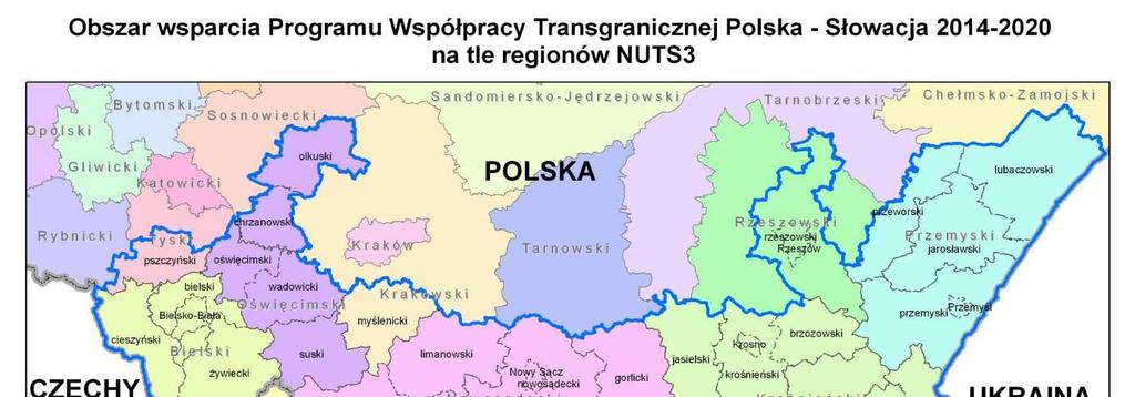 Obszar wsparcia po stronie województwa małopolskiego obejmuje: podregion nowosądecki (powiaty gorlicki, nowosądecki, limanowski, nowotarski, tatrzański, m.