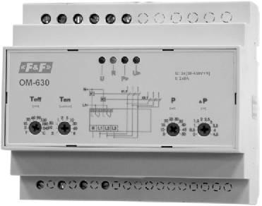 Zabezpieczenia prądowe OM-633 Z FUKCJĄ PRZEKAŹIKA APIĘCIOWEGO FUKCJE 1 2 3 4 6 8 9 10 12 * regulowany próg mocy zadziałania 1 10kW * zabezpieczenie przed obniżeniem napięcia zasilania U (150 210V) *