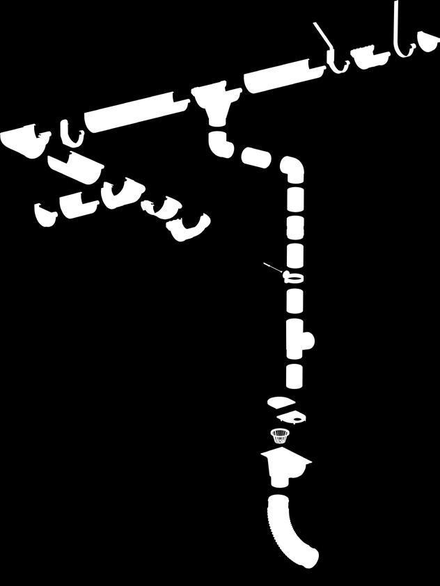 System rynnowy Galeco PVC odpływ przelotowy OP rynna RY hak ze wspornikiem HD hak nakrokwiowy HM łącznik LA zaślepka prawa ZP rynna RY łuk wewnętrzny LW zaślepka lewa ZL Ustawienia rury spustowej