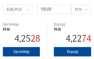 Możliwe jest wskazanie pierwszej lub drugiej waluty z wybranej pary walutowej (3).