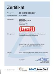 buzil.comm 4 17 Nowa certyfikacja dla firmy Buzil BS OHSAS 18001:2007 Zdjęcie: Certyfikacja według BS OHSAS 18001:2007 Dobro naszych pracowników leży nam na sercu.