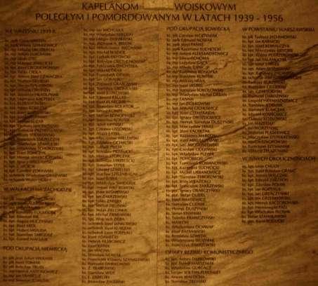 Tablica pamiątkowa, katedra polowa WP, Warszawa Commemorative plaque, military field
