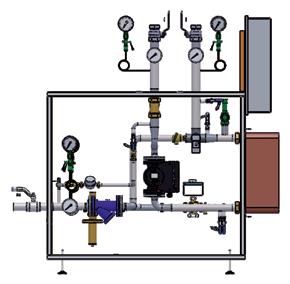 Węzeł cieplny jednofunkcyjny do współpracy z Logotermami do instalacji bez zbiornika buforowego typ HLT Dane techniczne i wydajność stacji: Ciśnienie robocze: 16 bar Max.