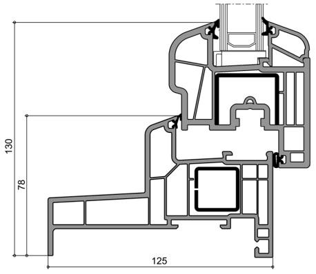 mm - Izolacyjność cieplna profilu U f = 1,4 W/(m 2 K) - Szerokość szklenia 24-40 mm -