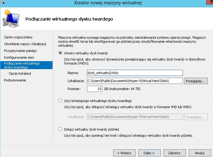 Wirtualizacja w Windows Menadżer serwera poprzez uruchomienie funkcji Hyper-V umożliwia tworzenie plików zawierających kompletne systemy operacyjne.