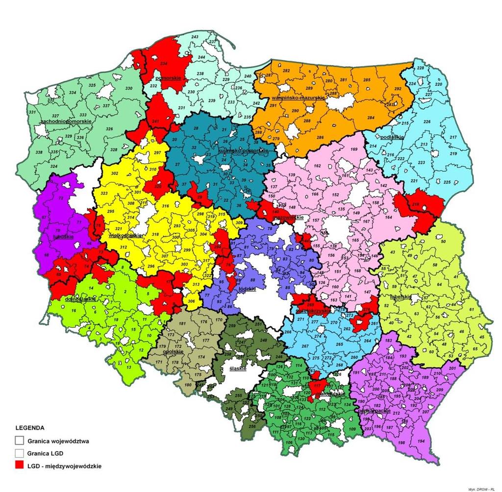 Rozwój LGD w POLSCE 337 Lokalnych grup działania.