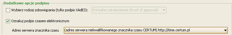 Konfiguracja niekwalifikowany znacznik czasu Postępuj jak w punkcie 3 (konfiguracja podpisu), a następnie według poniższej instrukcji. 1.