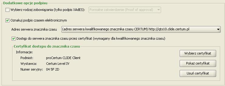 Aby obejrzeć szczegóły certyfikatu, wciśnij Pokaż certyfikat. Aby usunąć wybrany certyfikat, wybierz Usuń certyfikat. 6.