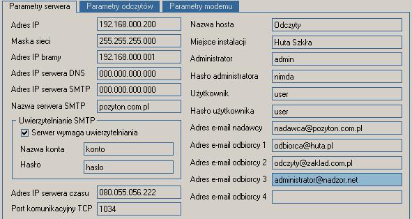 4.2 Opis parametrów serwera Id Parametr Opis 1 Adres IP statyczny adres IP modułu MKi4-sm (domyślny: 192.168.0.