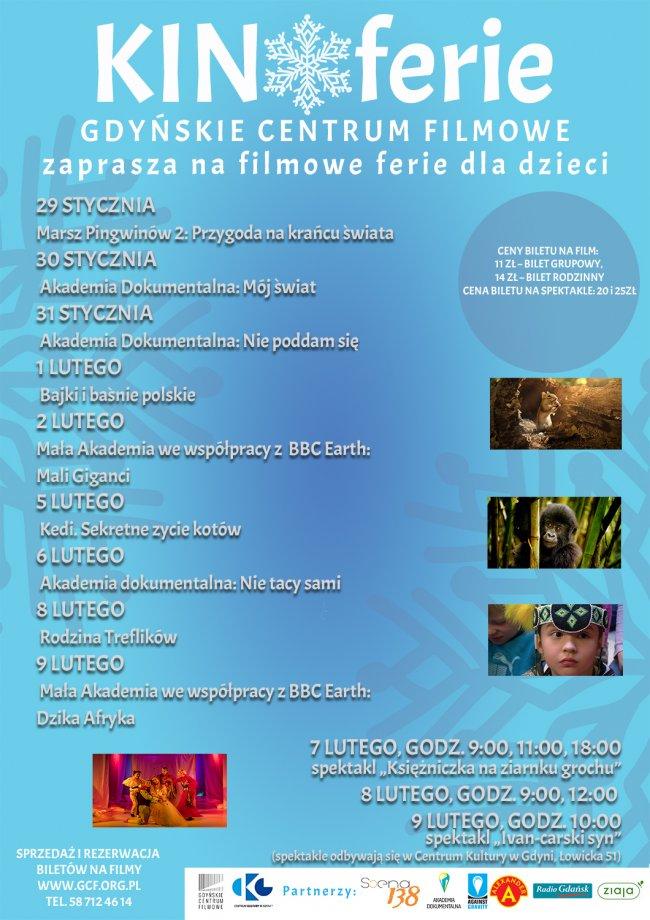 KINOferie w Gdyńskim Centrum Filmowym W poniedziałki filmowe hity ze zwierzętami w roli głównej: Marsz Pingwinów