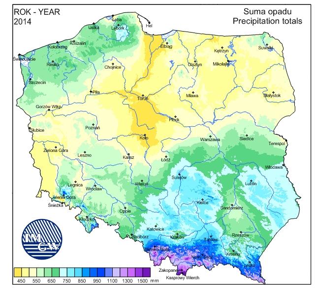 Częstość występowania poszczególnych kierunków wiatru dla roku 2014 oraz sezonu zimowego i letniego na stacjach meteorologicznych woj. lubelskiego przedstawia rys. 3. W 2014 r.