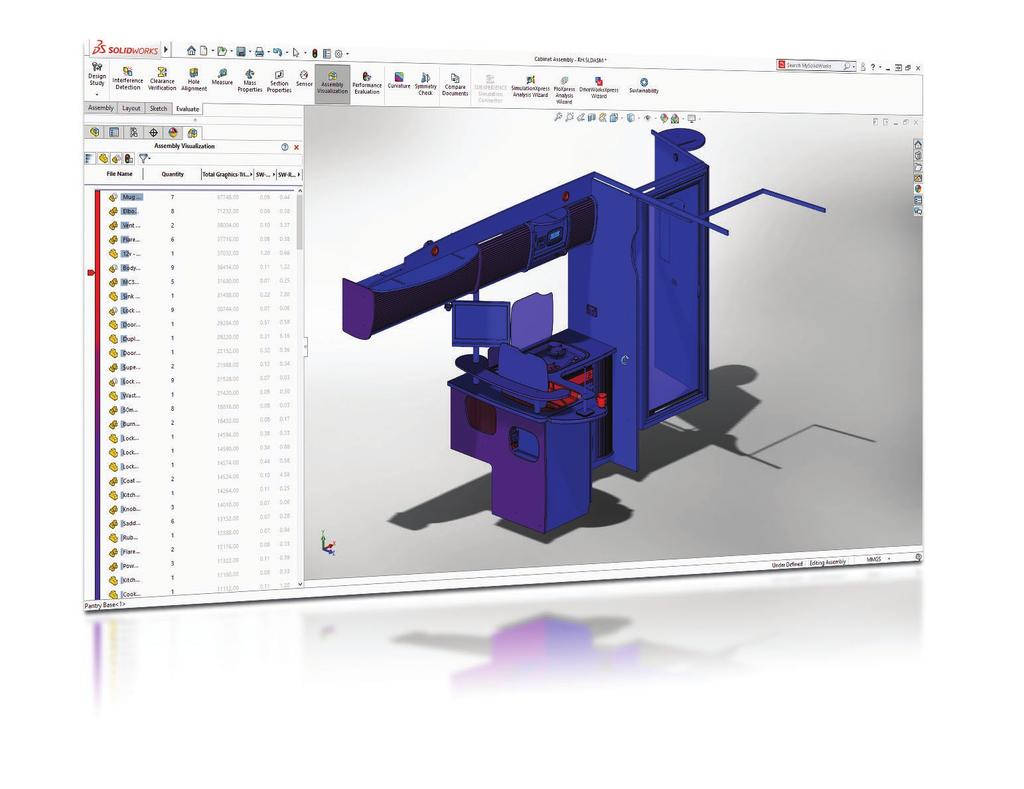 6 UDOSKONALONE MOŻLIWOŚCI DOKUMENTACJI 2D 7 ULEPSZONA KOMUNIKACJA PROJEKTOWA Z EDRAWINGS 8 PEŁNE WRAŻEŃ DOŚWIADCZENIE W SOLIDWORKS VISUALIZE 9 UDOSKONALENIA W ZAKRESIE ZŁOŻEŃ Brak wymagania idealnego