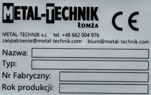 1.2. Identyfikacja ładowacza Ładowacz czołowy identyfikujemy na podstawie