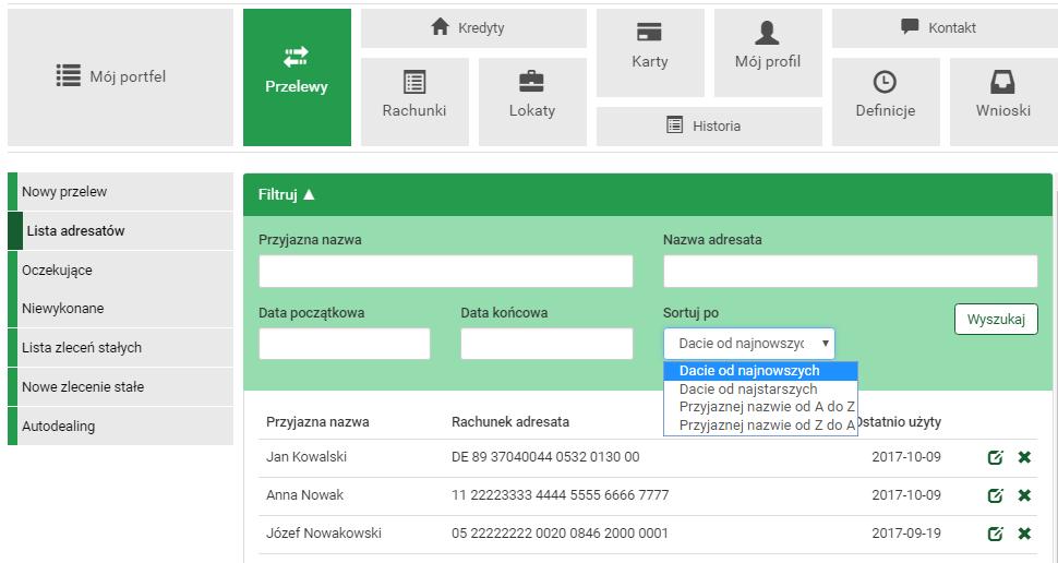 4.2 Lista adresatów 37 Przyjazna nazwa przyjazna nazwa adresata, może być dopisana do adresata po jego stworzeniu.