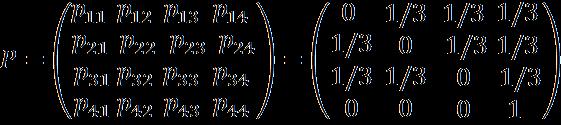 Macierz przejścia Z definicji łańcucha Markowa wynika,