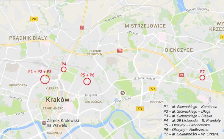 2.2. Charakterystyka poligonów badawczych Do badań empirycznych wybrano następujące skrzyżowania, jako poligony badawcze: poligon badawczy P1 skrzyżowanie ulic al.