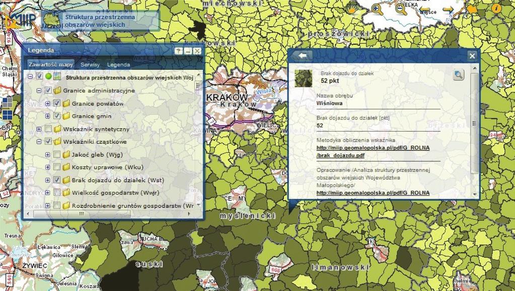 Identyfikacja potrzeb w zakresie realizacji prac scaleniowych... Źródło: geomalopolska.pl Source: geomalopolska.pl Rysunek 2.