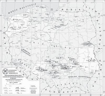 RYSUNEK 1. Lokalizacja głównych obszarów kredy jeziornej (Mapa rozmieszczenia... 2008) FIGURE 1.