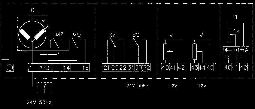 sterwanie 0-10 V, 0(4)-20 ma, napięcie zasilania 230 V/50 Hz Jednstka sterująca sterwanie 3-punktwe,