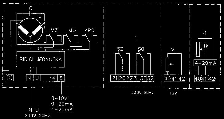 V/50 Hz sterwanie 0-10 V, 0(4)-20 ma, napięcie zasilania 230 V/50 Hz sterwanie 3-punktwe, napięcie