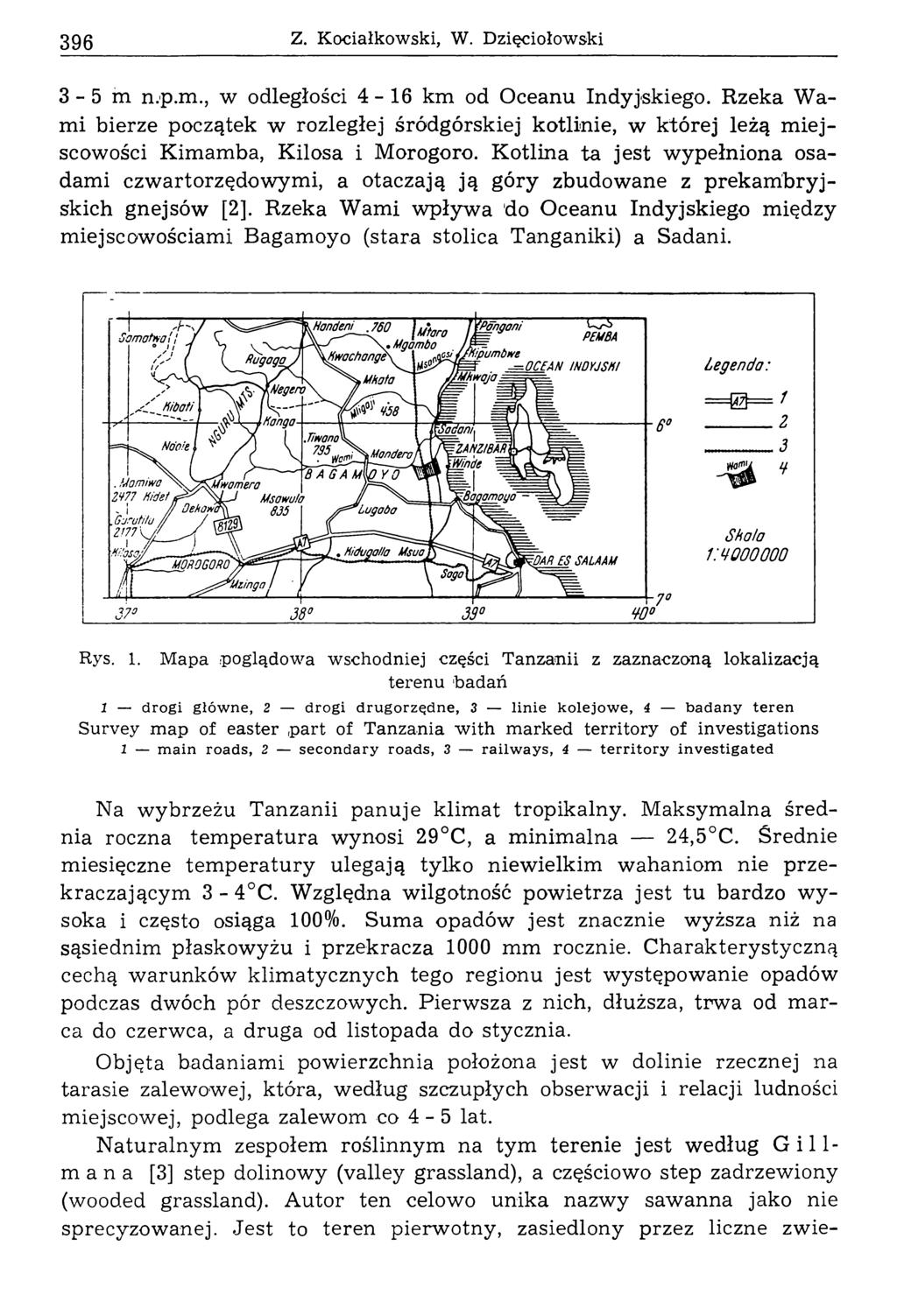 396 Z. Kociałkowski, W. Dzięciołowski 3-5 m n.p.m., w odległości 4-1 6 km od Oceanu ndyjskiego.