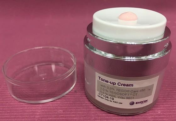 Brilliant Tone-up Cream CHN CT 104-0019 Faza Składniki w/w% A TEGO Care 450 (Polyglyceryl-3 Methylglucose Distearate ) 3.50 TEGO Alkanol 1618 (Cetearyl alcohol ) 1.