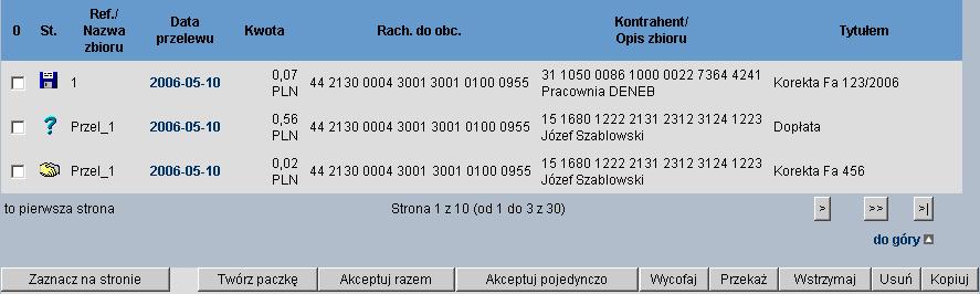 Sposób sortowania Wstawiając znacznik w polu Odwrotnie decydujemy o zamianie kolejności wyświetlania danych.