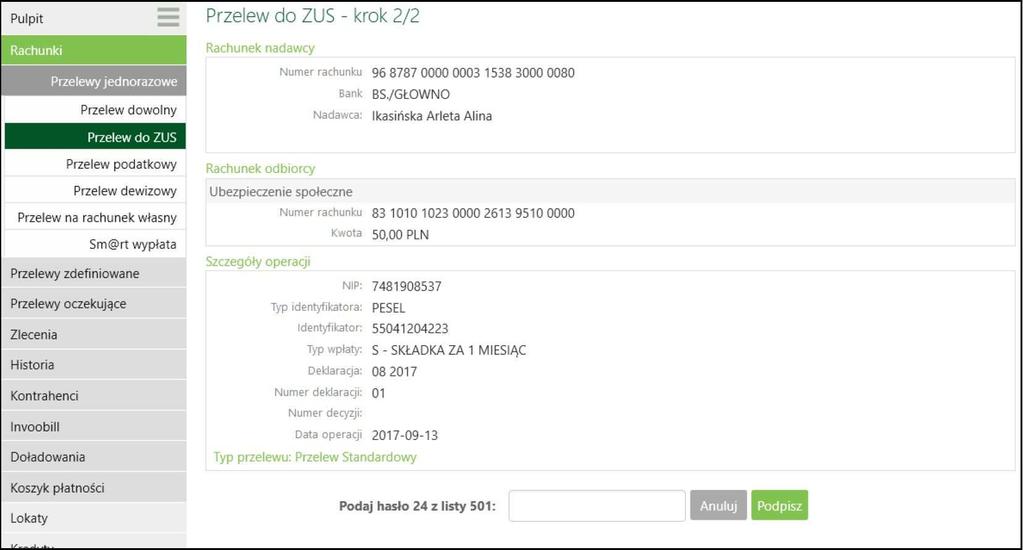Wstecz - Zatwierdź) - sprawdzenie przez program poprawności wprowadzonych danych.