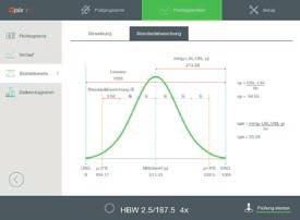 manual remeasurement - Numerous statistic functions: bar graph, progression, histogram - Measurement value