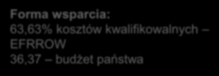 Zakres wsparcia: Koszty opracowania projektu scalenia (dokumentacji geodezyjno-prawnej); Koszty zagospodarowania poscaleniowego związanego z