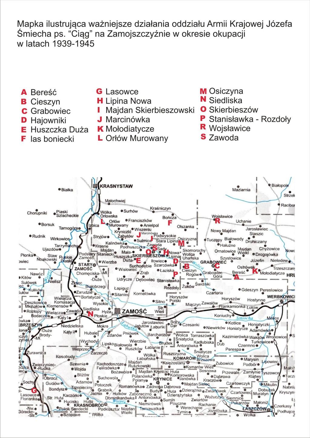 Załącznik nr 5 (do Rozdziału II) Mapka ilustrująca działania oddziału Armii