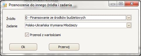 Obsługa cyklu budżetowego Włączenie, znajdującej się w dolnej części okna, opcji jednakowe pozycje w rozdziałach powoduje, że we wszystkich rozdziałach klasyfikacji budżetowej w ramach wszystkich