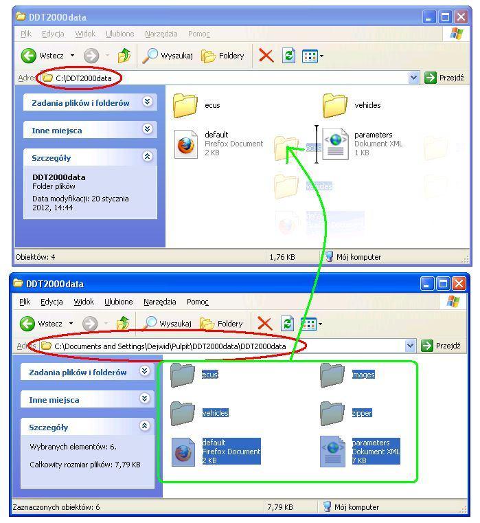 11. Po rozpakowaniu (trwającym dość długo) otwieramy powstały na pulpicie katalog DDT2000data, a następnie znowu