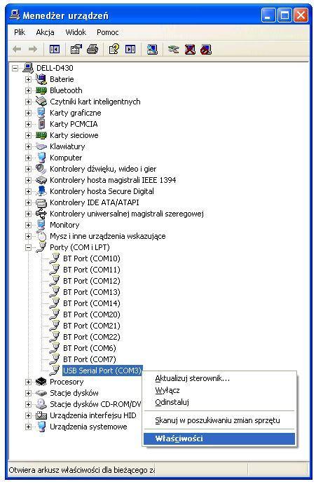 3. Klikamy prawym przyciskiem myszy na USB