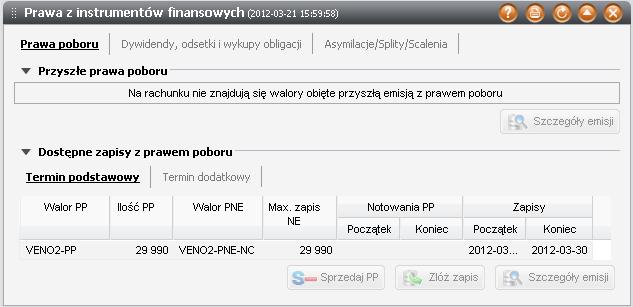 Funkcja Prawa z instrumentów finansowych pozwala na sprawdzenie m.