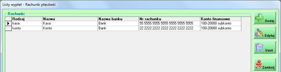 70 11.3.3. Rachunki placówki Moduł dostępny jest w menu Listy wypłat / Rachunki placówki.