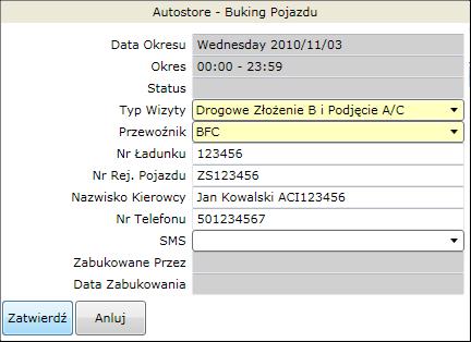 Oznacza to, że jeżeli pojazd składa 1x40HC i jednocześnie podejmuje 2x20DV to jednej wizycie będą przypisane 3 kontenery.